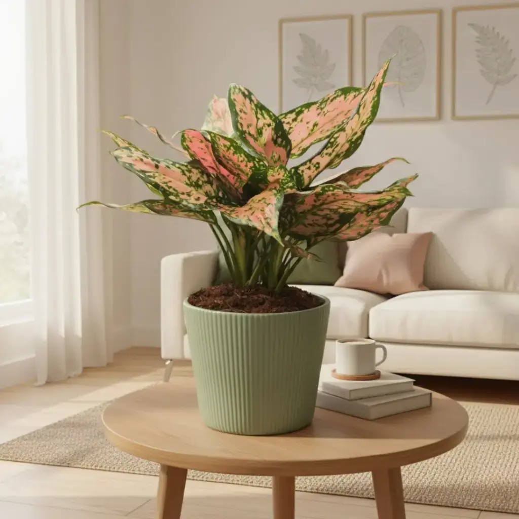 Aglaonema red valentine 5" with Pot Emo Green