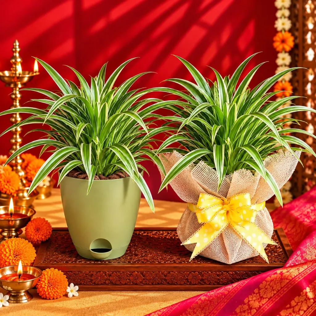 Gift Plant (Spider lemon with pot aqua 12 olive)