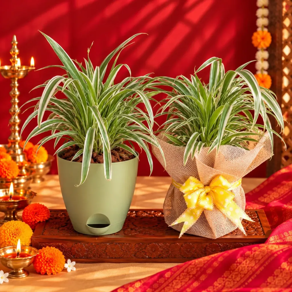 Gift Plant (Spider ocean with pot aqua 12 olive)